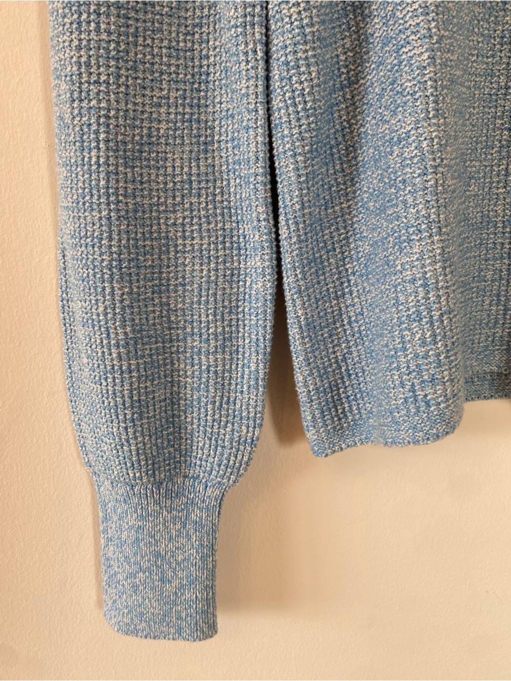 Nwt Nic+Zoe Waffle-Knit Pullover Crewneck Sweater In Blue Jewel - Size Large — image 7 of 8